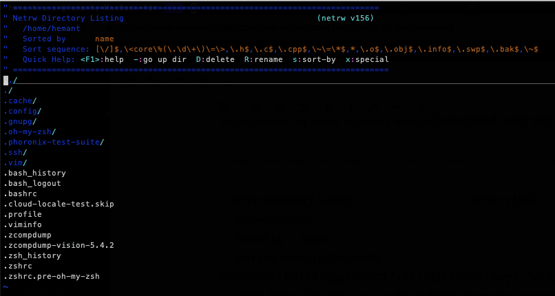 Opening a directory in text editor